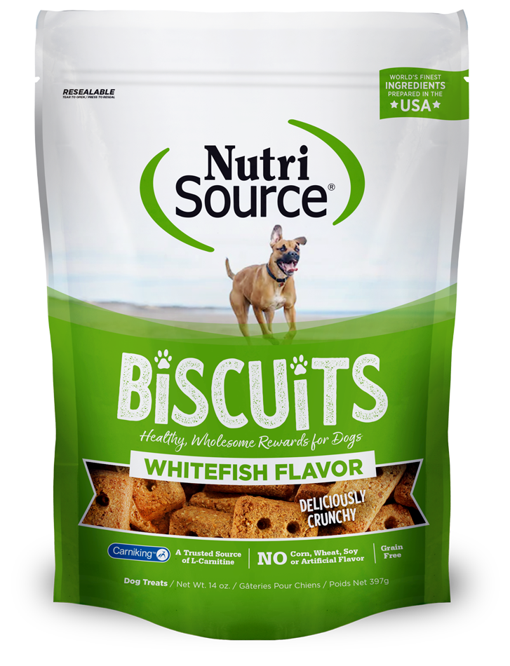 NUTRI SOURCE Biscuits WhiteFish Flavor Healthy Grain Free Dog Treats 397g