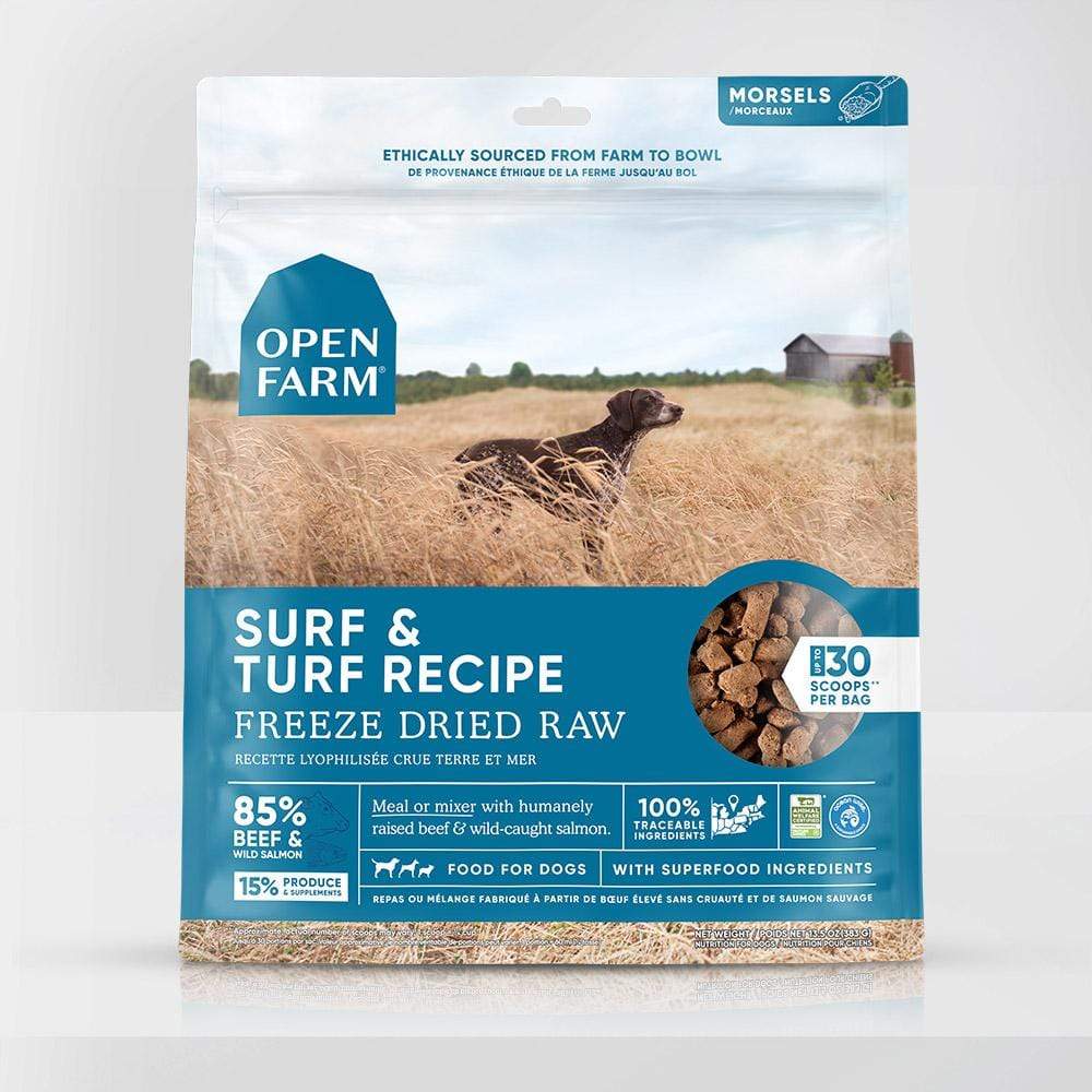 OPEN FARM Surf &amp; Turf Recipe Freeze Dried Raw Dog Food 623g