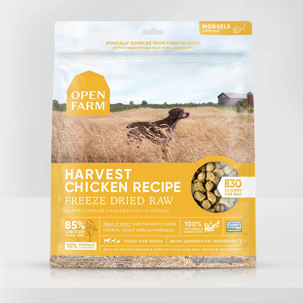 OPEN FARM Harvest Chicken Recipe Freeze Dried Raw Dog Food 623g