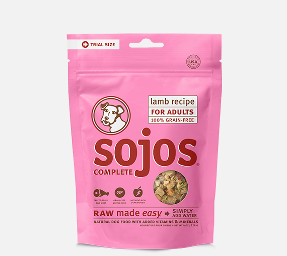 SOJOS Complete Lamb Recipe Adult Grain-Free Freeze-Dried Dehydrated Trial Pack Dog Food 113g