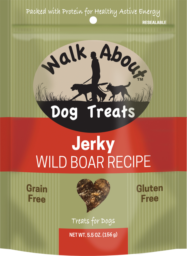 WALK ABOUT Wild Boar with Apple Grain-Free Jerky Dog Treats 156g