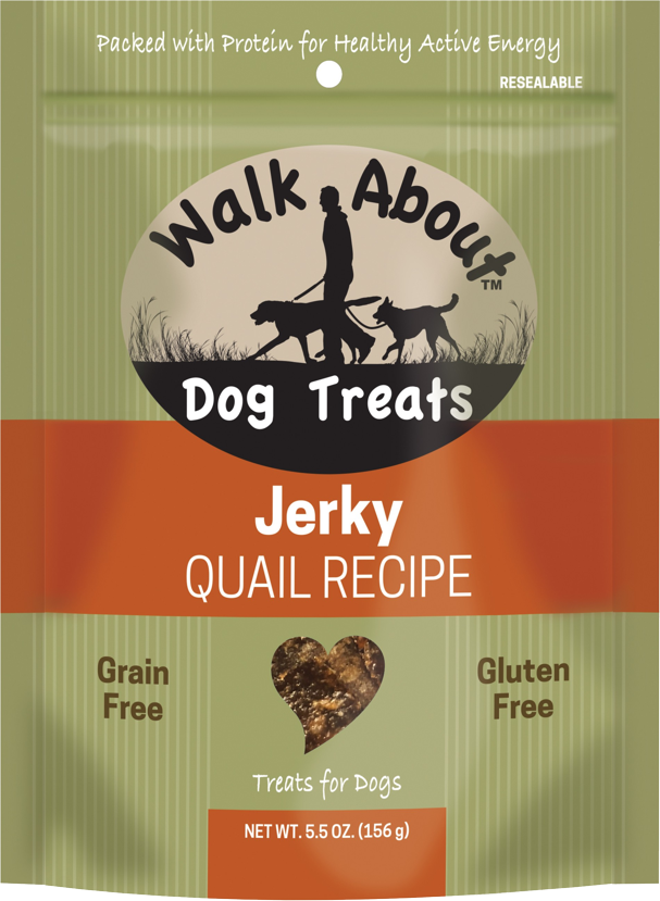 WALK ABOUT Quail Grain-Free Jerky Dog Treats 156g