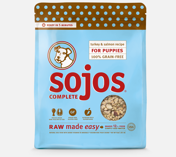 SOJOS COMPLETE Turkey &amp; Salmon Recipe Grain-Free Puppy Raw Dog Food 1.8kg