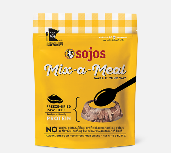 SOJOS Mix-A-Meal Beef Grain-Free Freeze-Dried Raw Dog Food Topper,227g