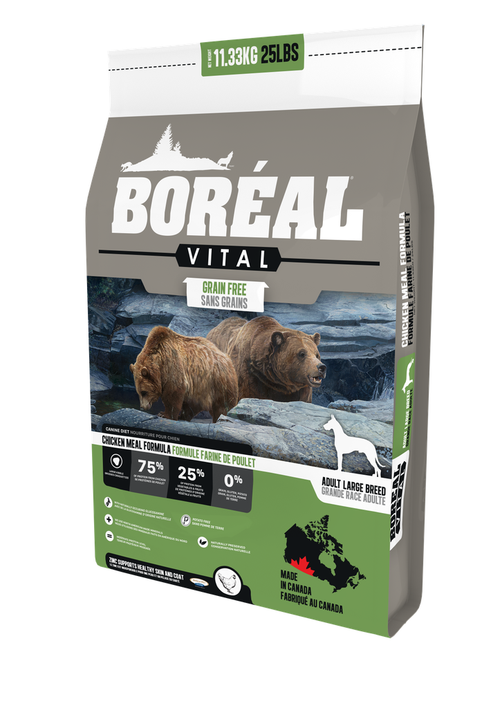 BOREAL VITAL LARGE BREED CHICKEN MEAL GRAIN FREE DRY DOG FOOD 11.3KG