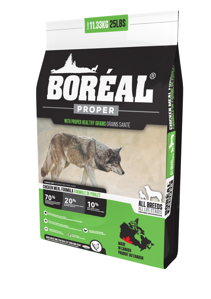 BOREAL PROPER CHICKEN MEAL LOW CARB GRAINS DRY DOG FOOD 11.3KG