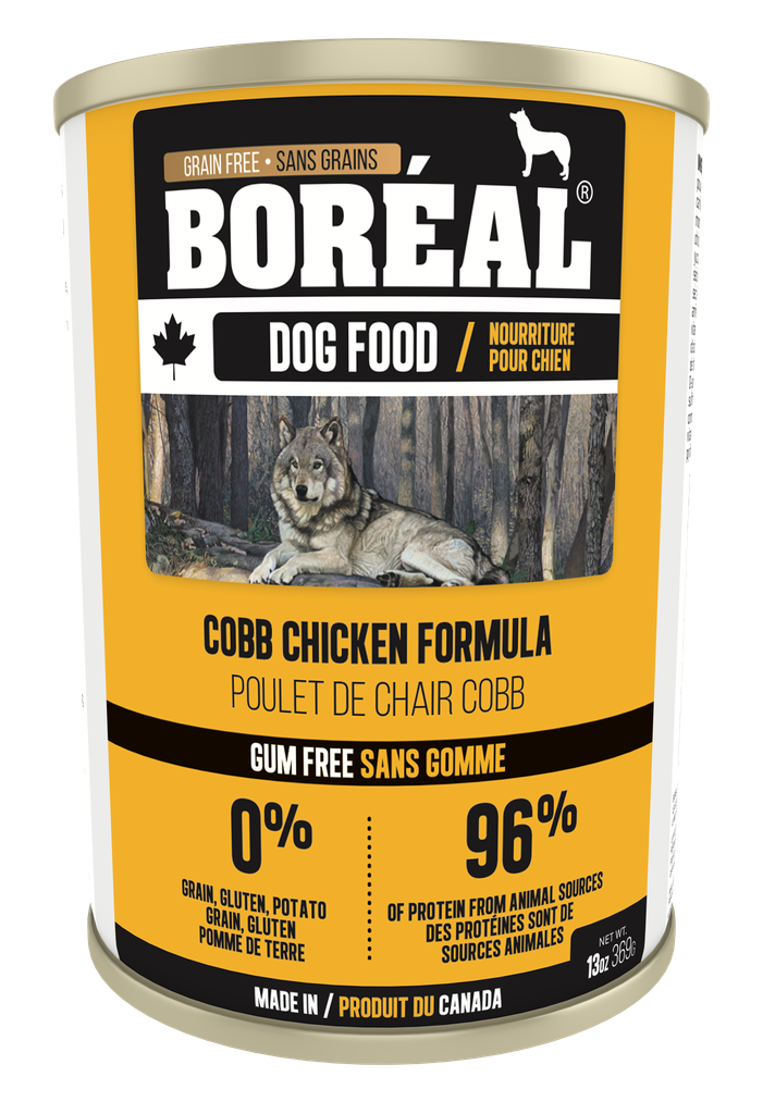 BOREAL CANADIAN COBB CHICKEN FORMULA CASE OF 12 WET CANNED DOG FOOD 369G