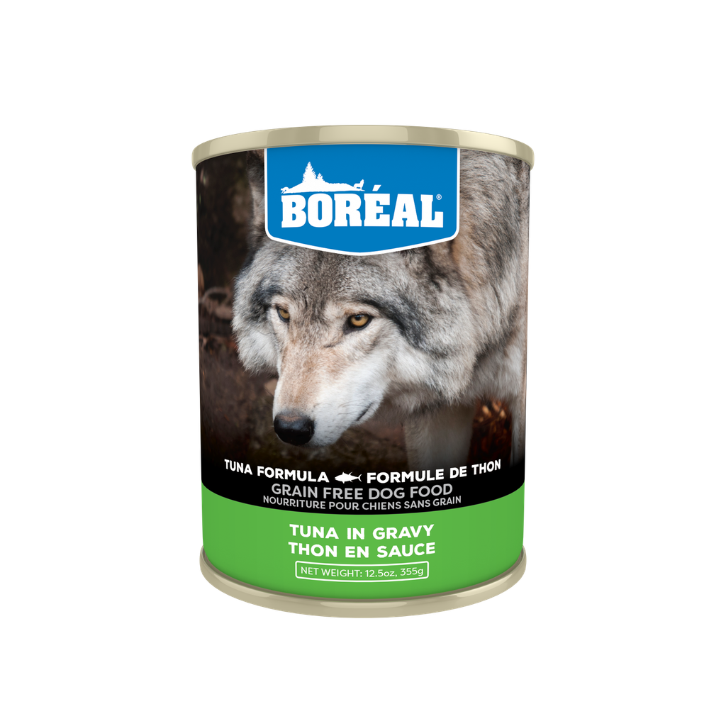 BOREAL RED TUNA WITH GRAVY FORMULA CASE OF 12 WET CANNED DOG FOOD 369G