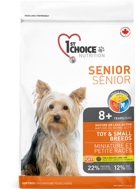 1ST CHOICE Mature or less active, Chicken Formula Toy and Small Breeds Senior Dry Dog Food 7kg