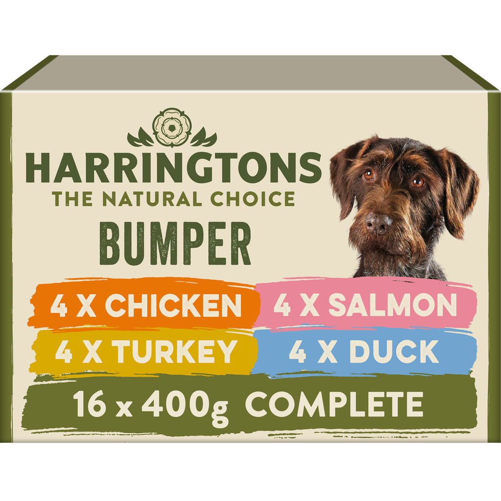 HARRINGTONS GRAIN FREE MIXED VARIETY BUMPER PACK 16 WET DOG FOOD 400G