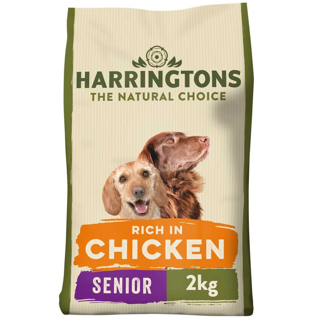 HARRINGTONS SENIOR COMPLETE RICH IN CHICKEN &amp; RICE PACK OF 4 DRY DOG FOOD 2KG