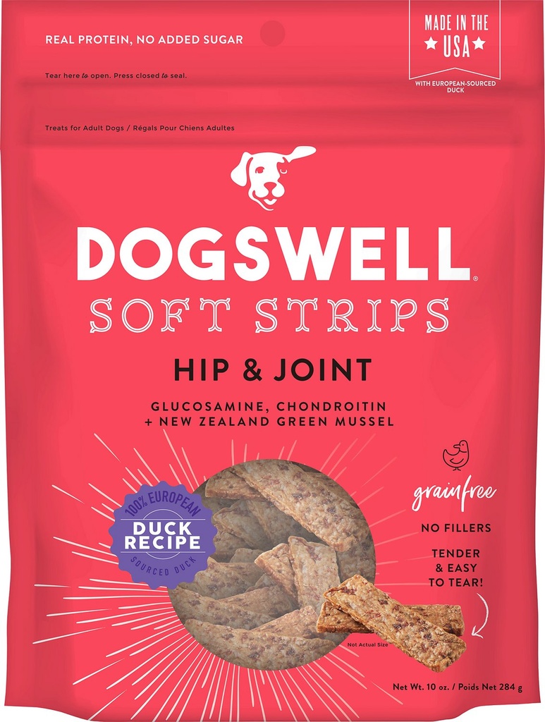 DOGSWELL Soft Strips Hip &amp; Joint Duck Recipe Grain-Free Dog Treats 284g