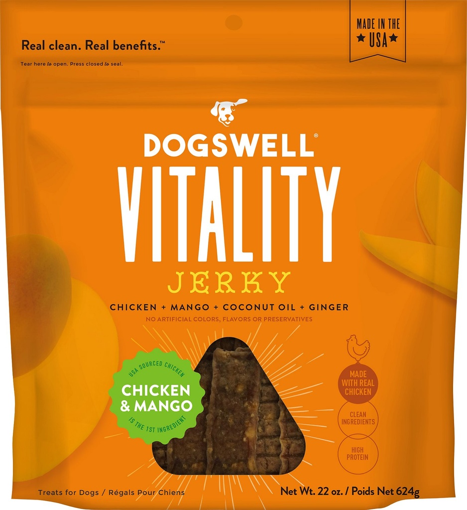 DOGSWELL Vitality Chicken &amp; Mango Jerky Dog Treats 624g