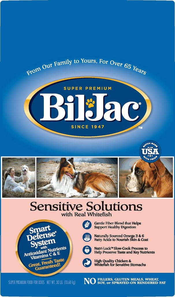 BIL-JAC Sensitive Solutions Whitefish Recipe Dry Dog Food 13.6kg