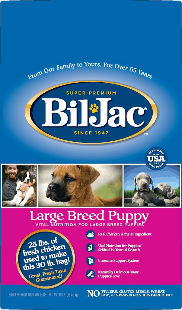 BIL-JAC Large Breed Puppy Chicken Recipe Dry Dog Food 13.6kg