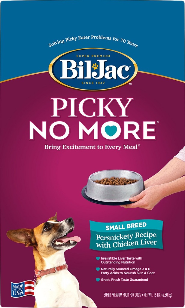 BIL-JAC Picky No More Small Breed Chicken Liver Recipe Dry Dog Food 6.8kg