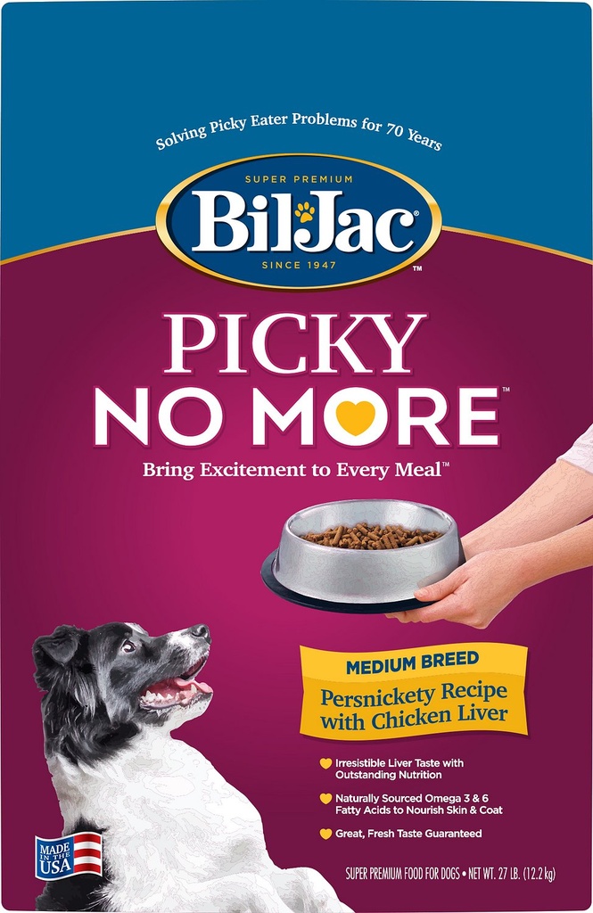 BIL-JAC Picky No More Medium Breed Chicken Liver Recipe Dry Dog Food 12.2kg