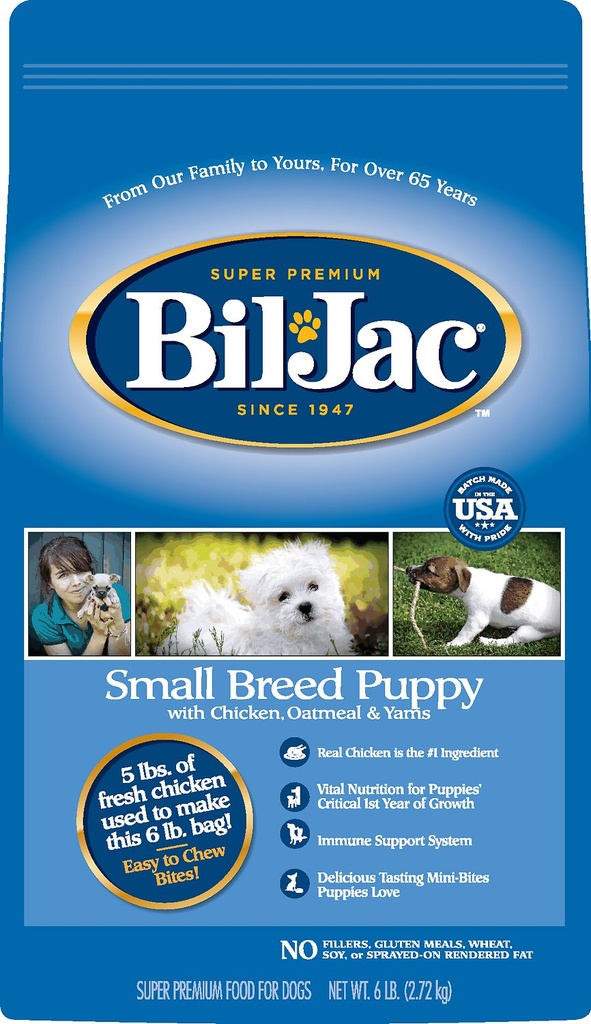 BIL-JAC mall Breed Puppy Chicken, Oatmeal &amp; Yam Recipe Dry Dog Food, 2.72kg