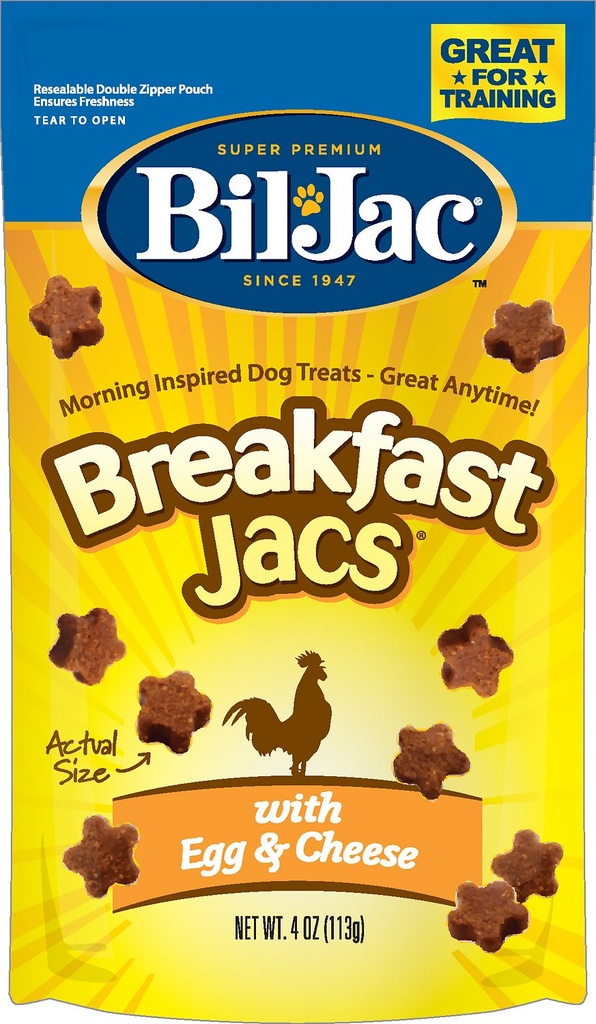 BIL-JAC Breakfast Jacs Egg &amp; Cheese Flavor Dog Treats 113g