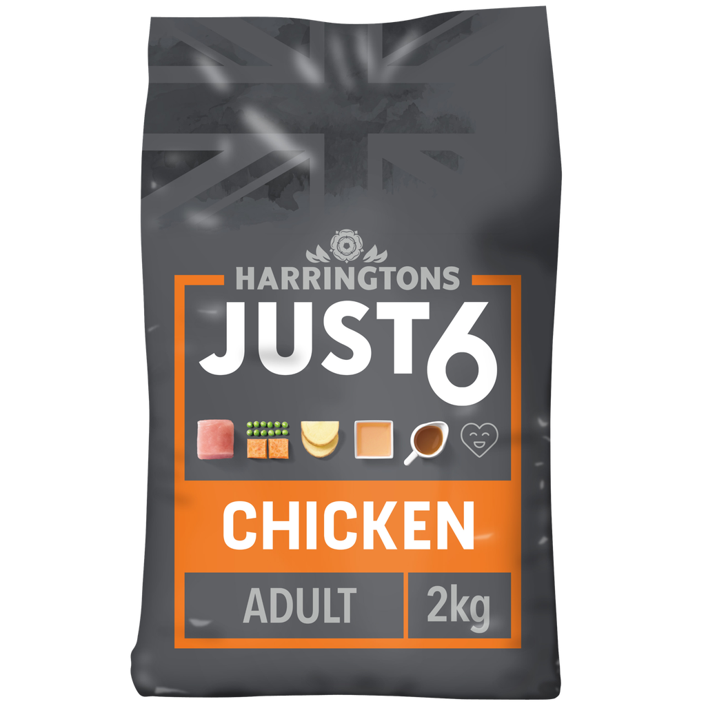 HARRINGTONS JUST 6 SLOW BAKED COMPLETE GRAIN FREE CHICKEN &amp; VEGETABLE DRY DOG FOOD 2KG