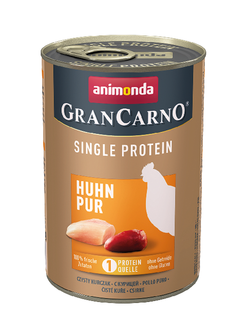 ANIMONDA GRANCAROSINGLE PROTIEN PURE CHICKEN CASE OF 6 WET CANNED DOG FOOD 400G