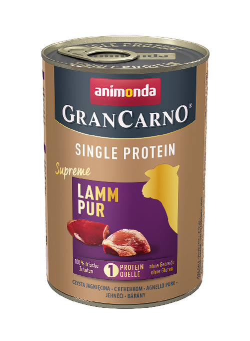 ANIMONDA GRANCARO SUPREME SINGLE PROTIEN PURE LAMB CASE OF 24 WET CANNED DOG FOOD 400G