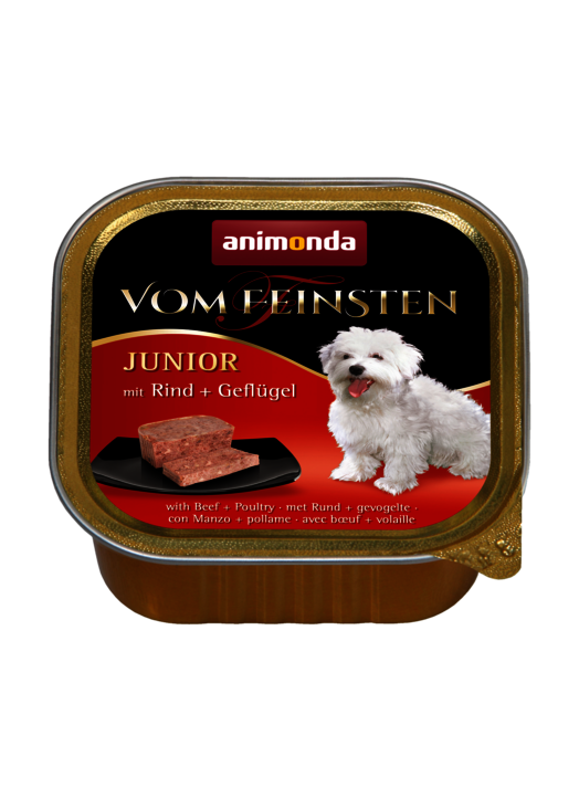 ANIMONDA VOM FEINSTIEN WITH BEEF, POULTRY PUPPY CASE OF 6 WET DOG FOOD 150G