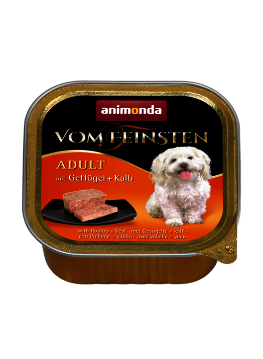 ANIMONDA VOM FEINSTIEN WITH POULTRY + VEAL ADULT CASE OF 6 WET DOG FOOD 150G