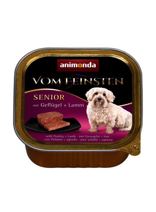 ANIMONDA VOM FEINSTEN POULTRY + LAMB SENIOR CASE OF 6 WET DOG FOOD 150G