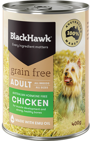 BLACKHAWK Grain Free Australian Chicken Case of 12 Wet Dog Food 400g