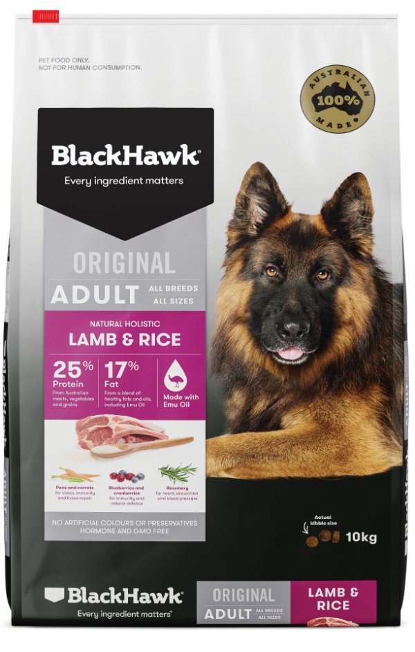 BLACKHAWK Original Lamb &amp; Rice Dry Dog Food 10kg