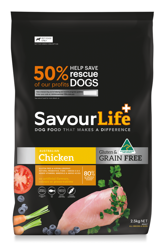 SAVOURLIFE Gluten &amp; Grain Free, Chicken Recipe Adult Dry Dog Food 2.5kg