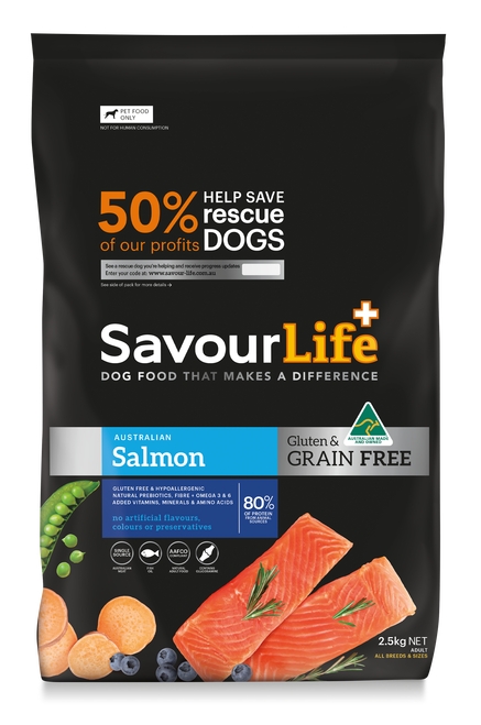 SAVOURLIFE Grain Free, Salmon Recipe Adult Dry Dog Food 2.5kg