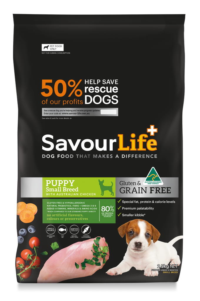 SAVOURLIFE Grain Free Small Breed Chicken Recipe Puppy Dry Dog Food 2.5kg