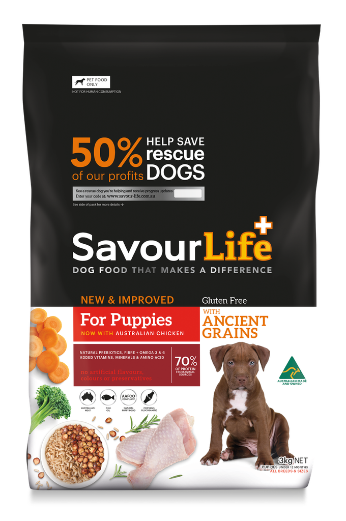 SAVOURLIFE Ancient Grains and Chicken Recipe Puppy Dry Dog Food 3kg