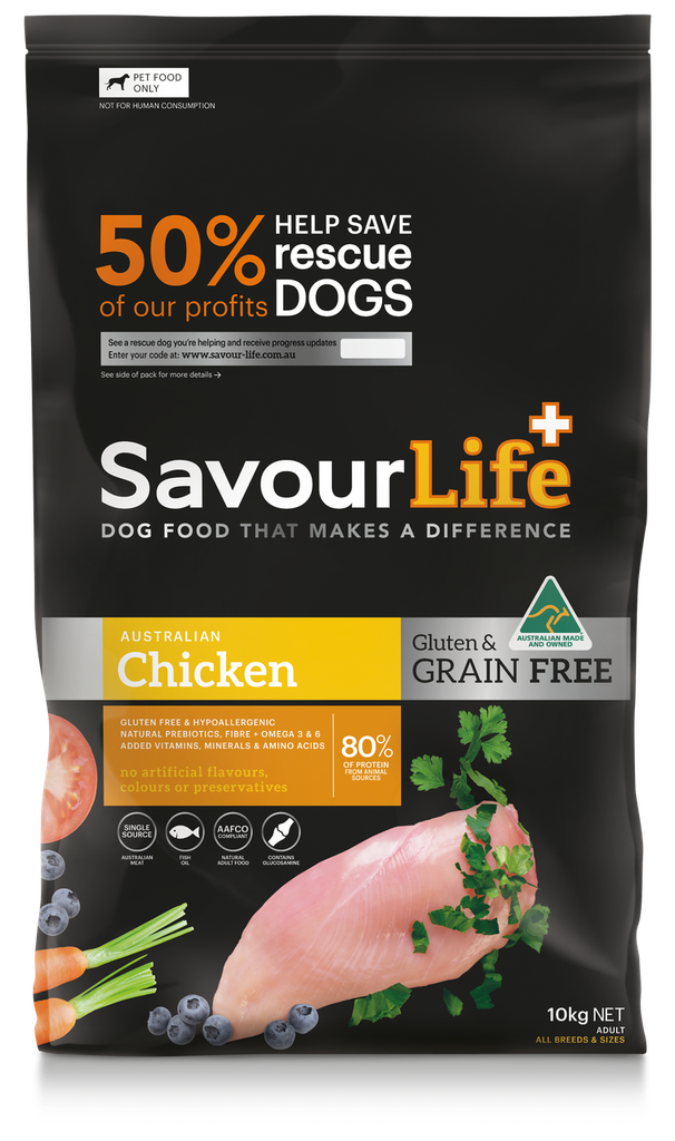 SAVOURLIFE Grain Free Chicken Recipe Dry Dog Food 10kg