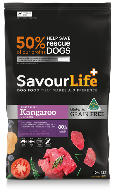 SAVOURLIFE Grain Free Kangaroo &amp; Chicken Recipe Adult Dry Dog Food 10kg