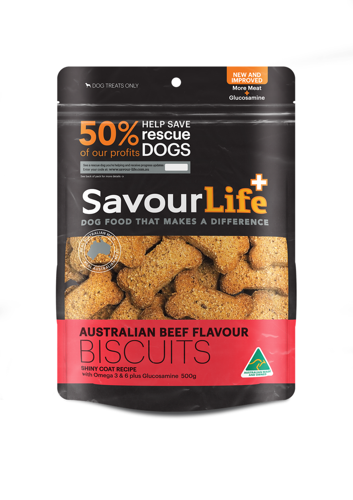 SAVOURLIFE Australian Beef Flavour Biscuits Dog Treats 500g