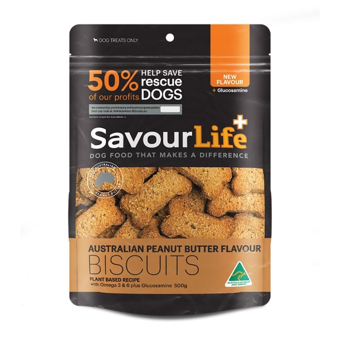 SAVOURLIFE Australian Peanut Butter Flavour Biscuits Dog Treats 500g