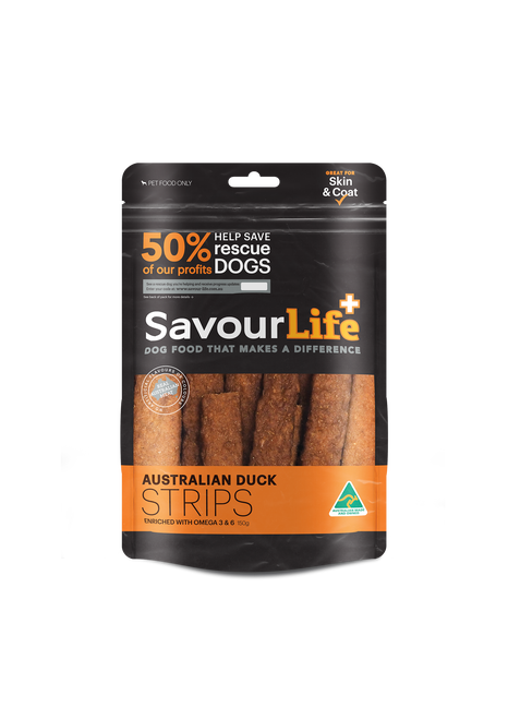 SAVOURLIFE Australian Duck Strips Dog Treat 150g