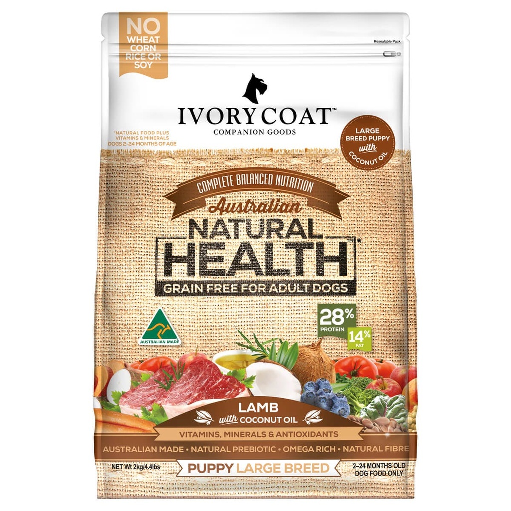 IVORY COAT Lamb with Coconut oil Grain Free Large Breed Puppy Dry Dog Food 2kg