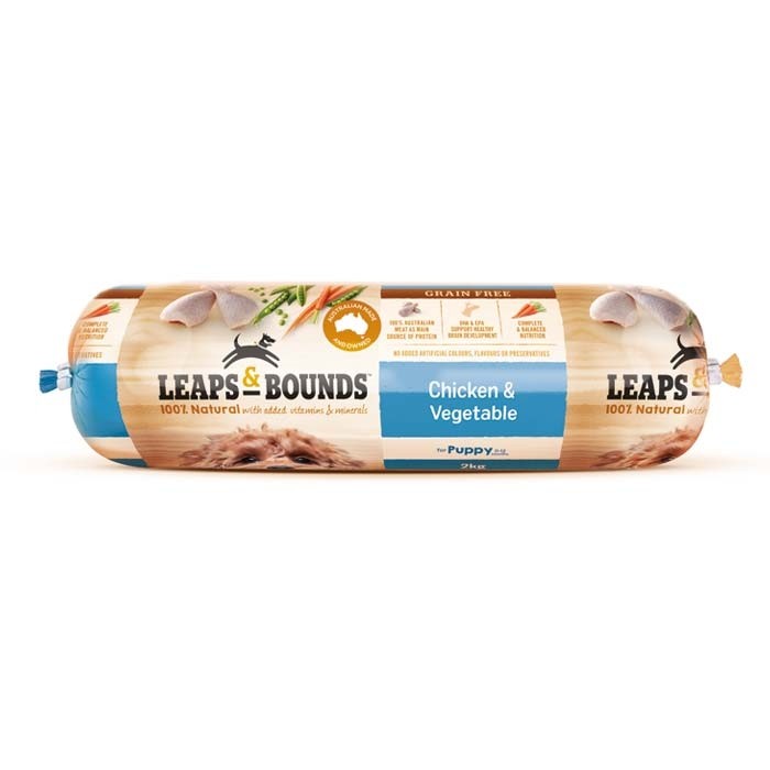 LEAPS AND BOUNDS Chicken &amp; Vegetable Roll Puppy Dog Food 2kg