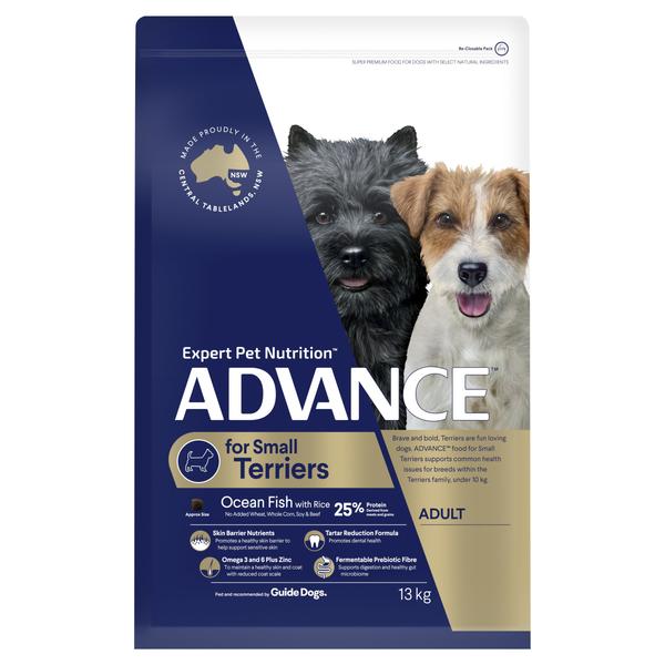 ADVANCE TERRIERS ADULT SMALL BREED OCEAN FISH WITH RICE DRY DOG FOOD 13KG