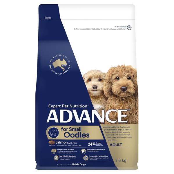 ADVANCE OODLES SMALL BREED ADULT SALMON WITH RICE DRY DOG FOOD 2.5KG