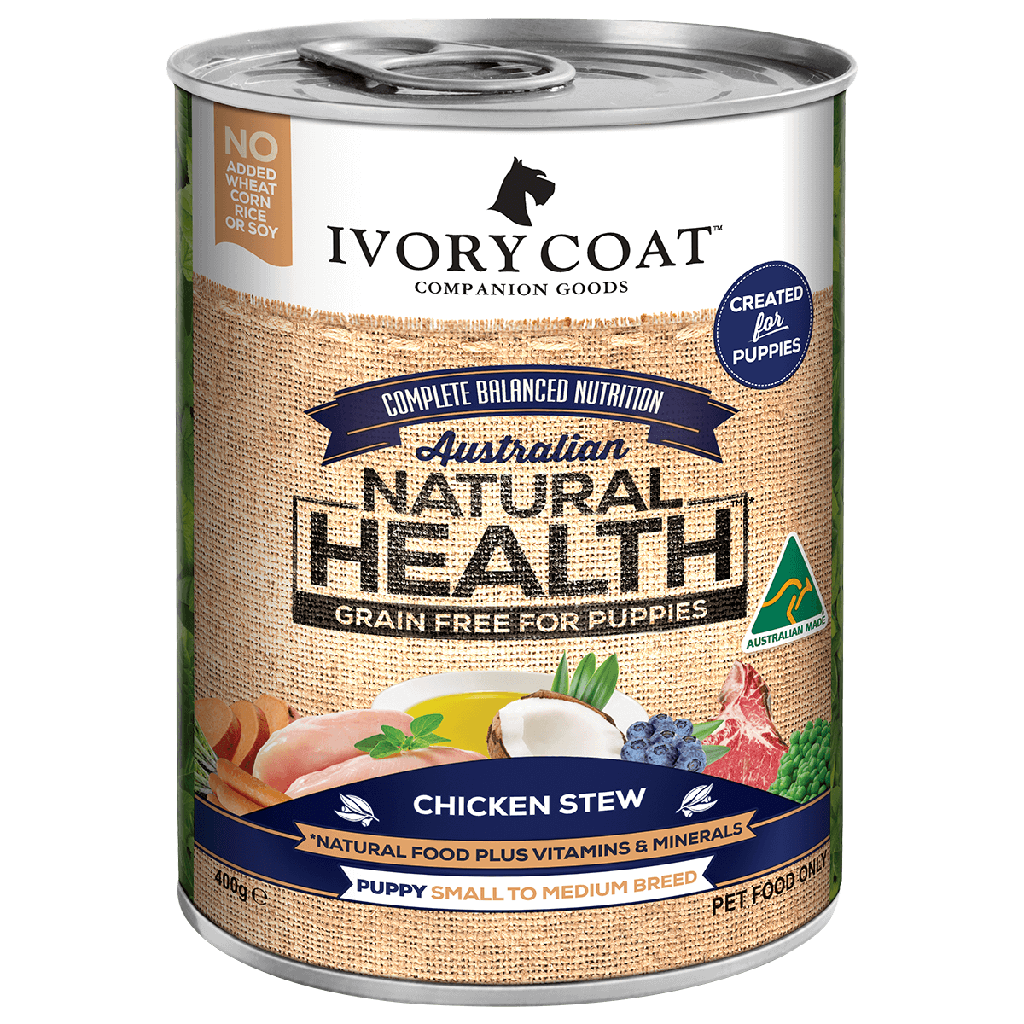 IVORY COAT Chicken Stew Grain Free Puppy Case of 12 Wet Dog Food 400g