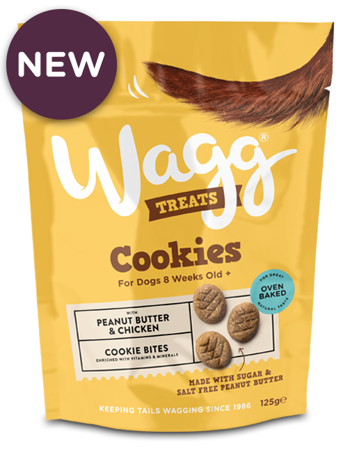 WAGG COOKIES WITH PEANUT BUTTER AND CHICKEN OVEN BAKED DOG TREATS 125G