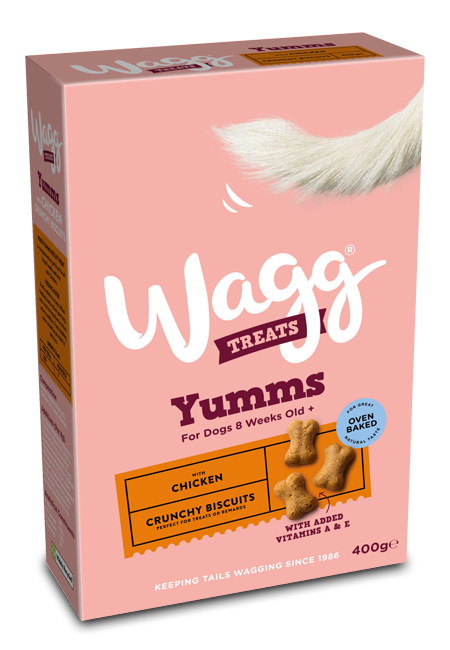 WAGG YUMMS CRUNCHY BISCUITS WITH CHICKEN OVEN BAKED DOG TREATS 400G