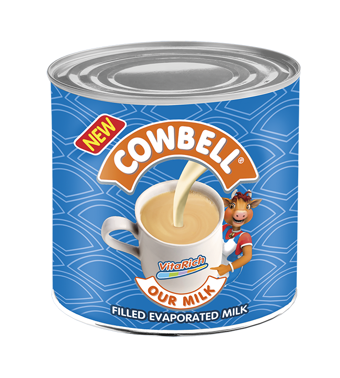 COWBELL Filled Evaporated Liquid Tin Milk 160g X 12