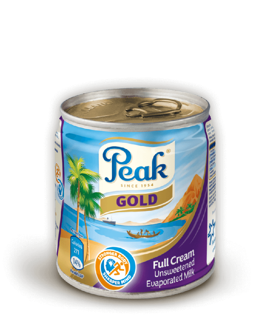 Peak Gold Full Cream Unsweetened Evaporated Milk Tin Carton (x48) 160g