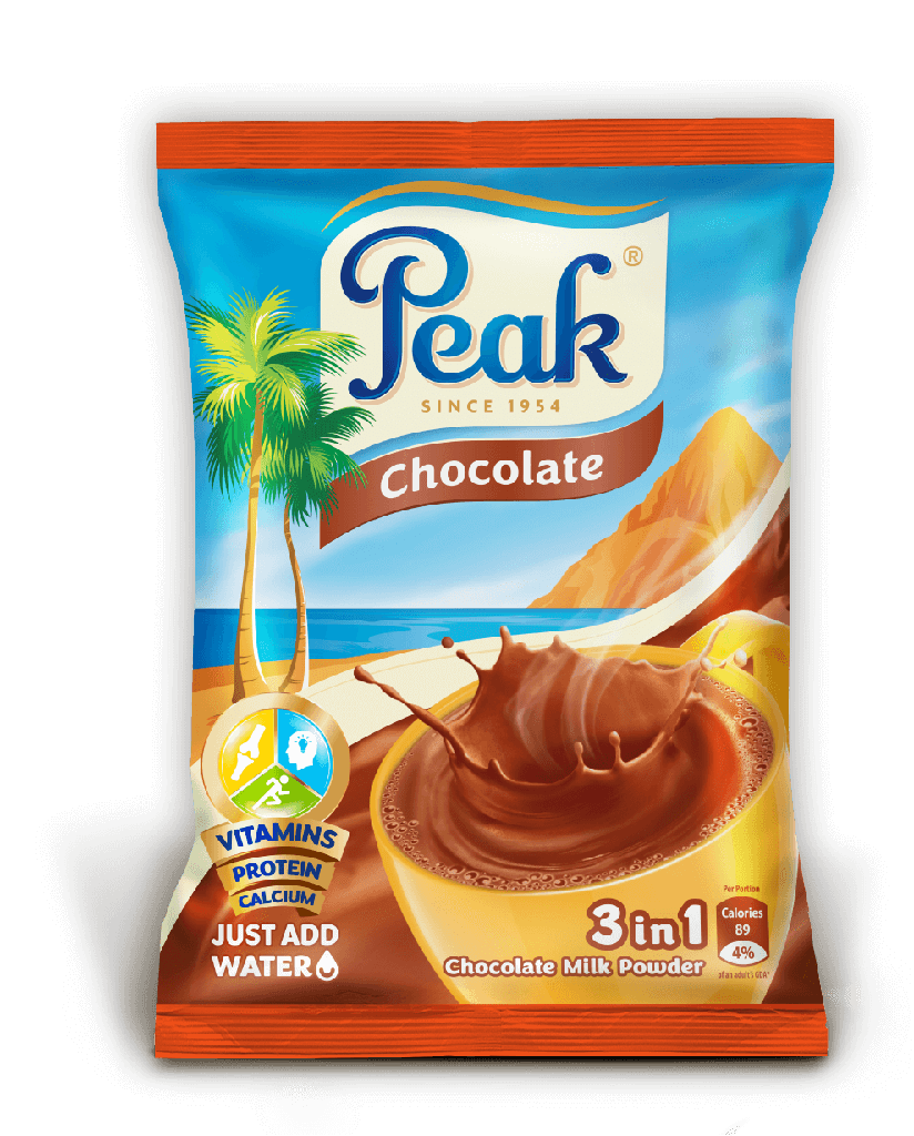 PEAK 3 in 1 Chocolate Milk Powder Refill Carton ( X 12 ) 400g